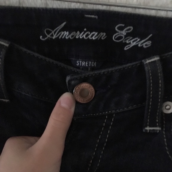 Dark blue/black American eagle jean shorts - Picture 4 of 8